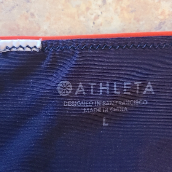 Athleta Orange and Navy Bikini Bottom in Size Large - Picture 2 of 3